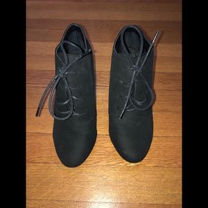 Top Moda black lace up ankle booties